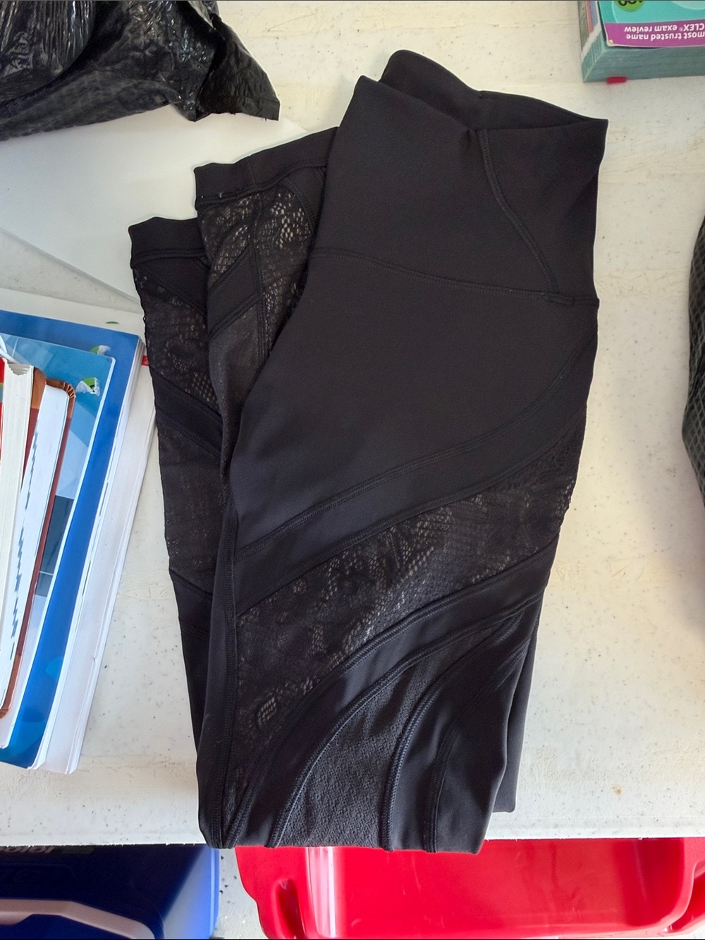 Lululemon High-Waist Black Active Leggings with Textured Panels